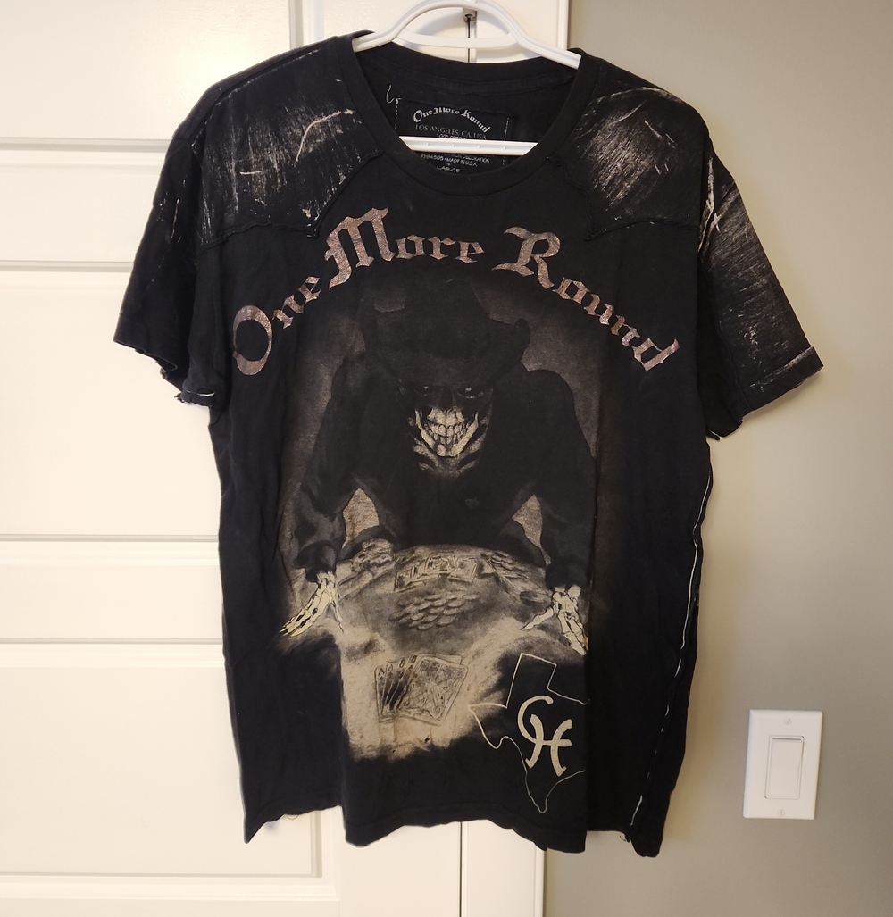 Vintage One More Round Black Graphic Short Sleeve Tee
